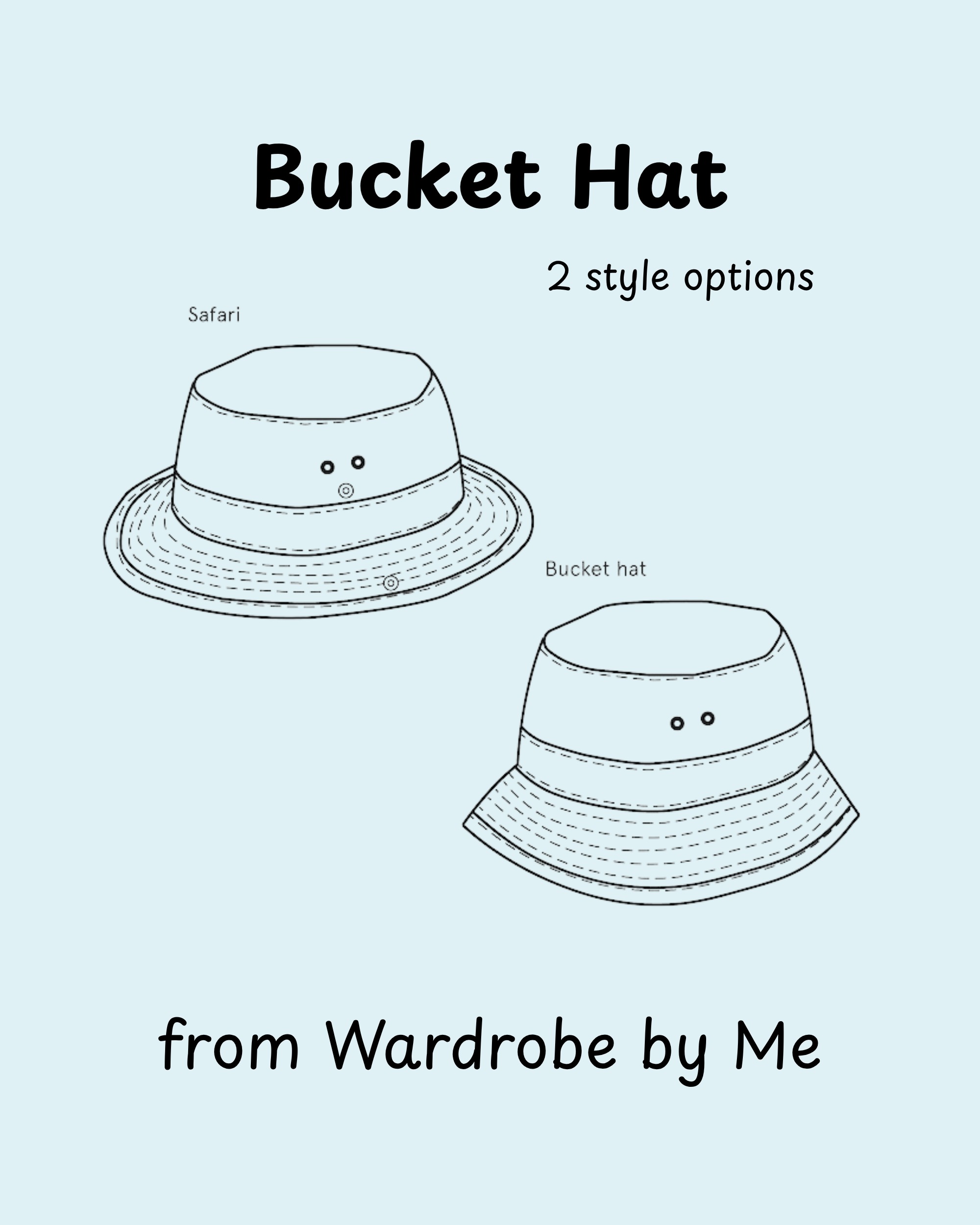 Bucket Hat, Sewing Pattern from Wardrobe By Me (Paper)