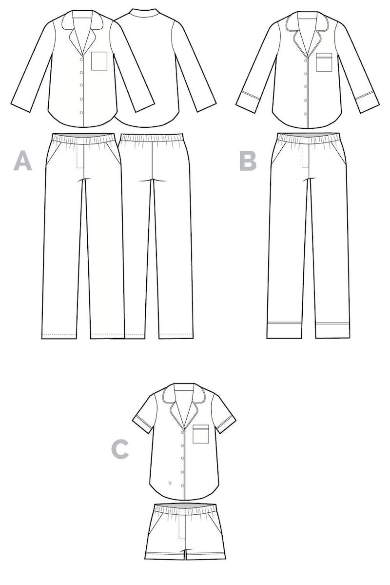 Carolyn Pajamas - Paper Sewing Pattern