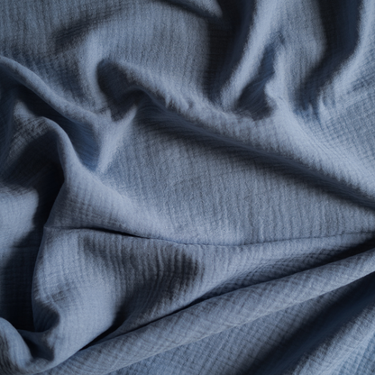 68cm Remnant - Double Gauze Cotton - Dusky Blue