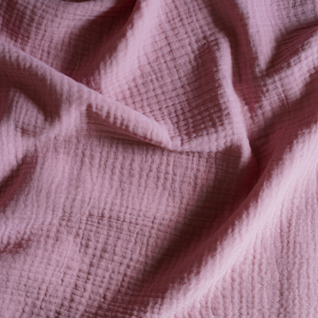 Double Gauze Cotton - Plain Solid - Dusky Pink Fabric