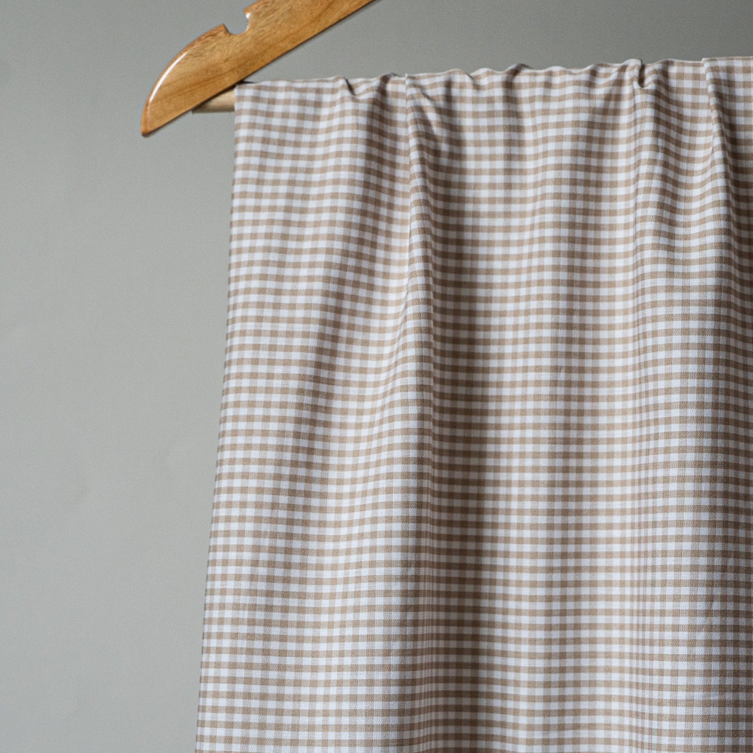 Gingham -Tencel Eco Viscose - Beige Fabric