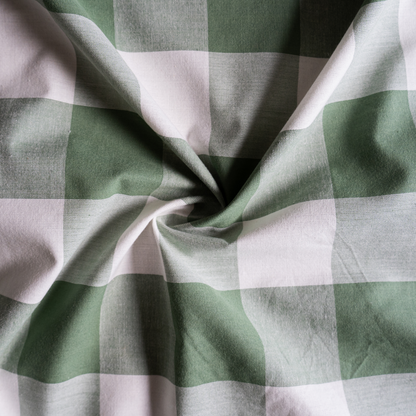 Cotton - Large Green Gingham Check - Fabric