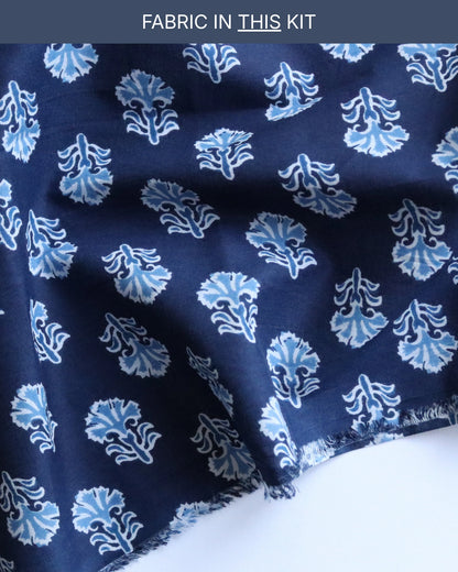 Bubble Pants Project KIT with Indigo Abstract
