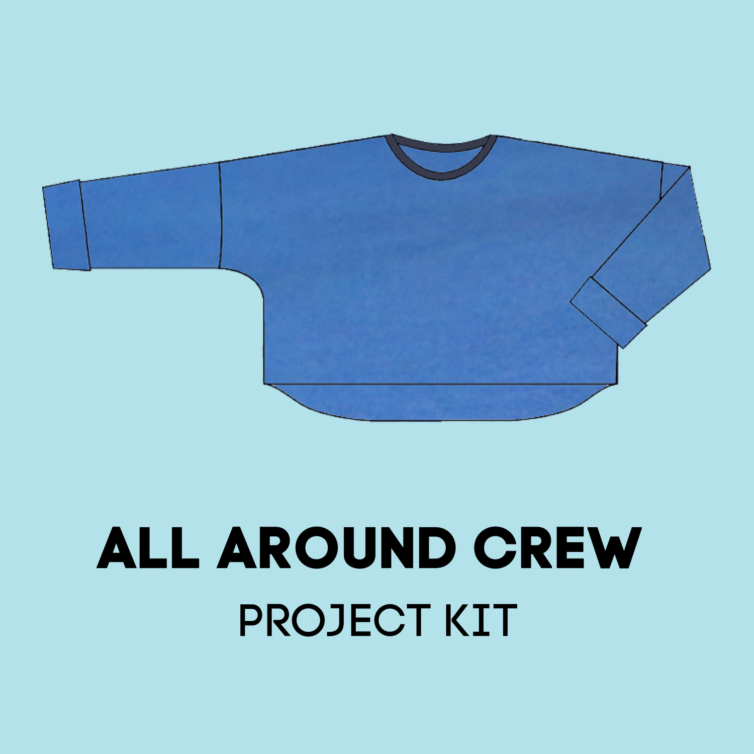 Sewing Project Kit - Blue French Terry with All Around Crew