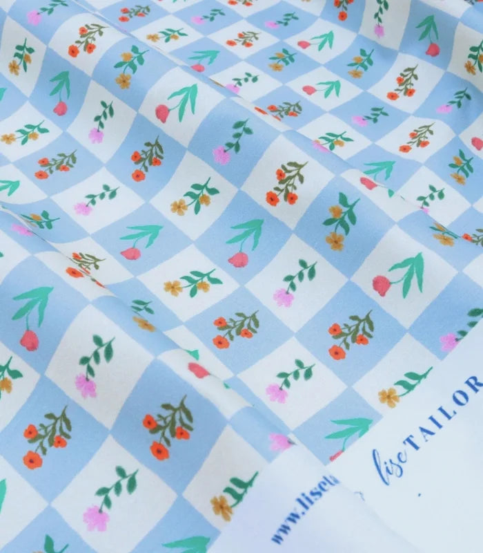 72cm REMNANT, Garden Square Cotton Satin Fabric