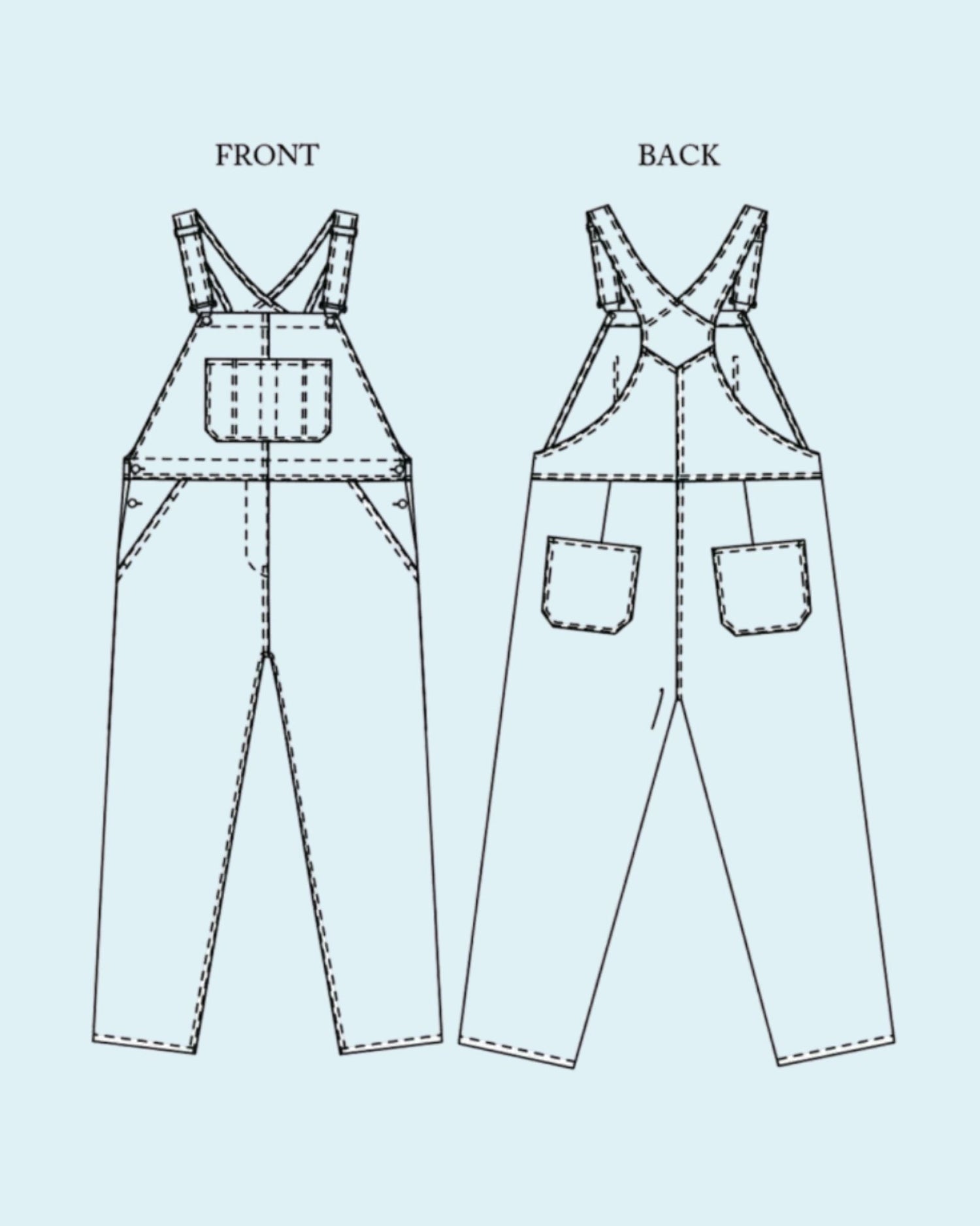The Harlene Dungarees, Sewing Pattern from Merchant &amp; Mills (Paper)