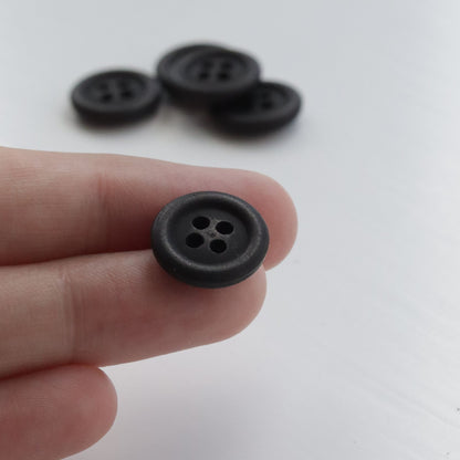 15mm Hemp Button - Black