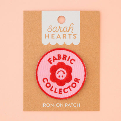 On the Sarah Hearts packaging is attached an Iron on Patch that says &