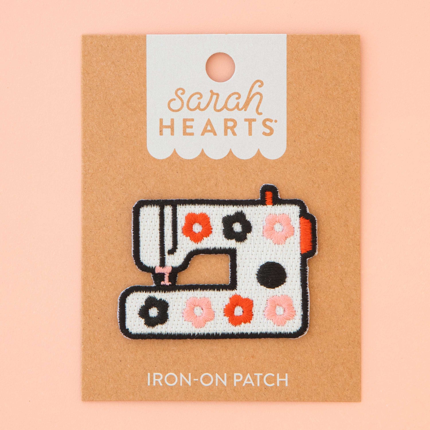 iron on patch sewing machine, on the Sarah Hearts packaging
