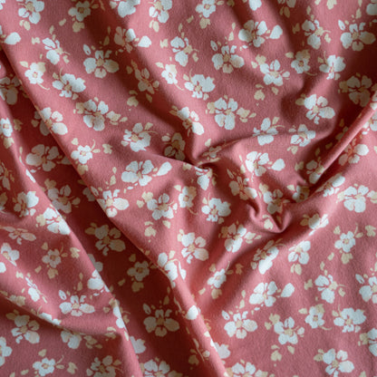 Knit Jersey - Rising Blooms  - Light Pomegranate Fabric