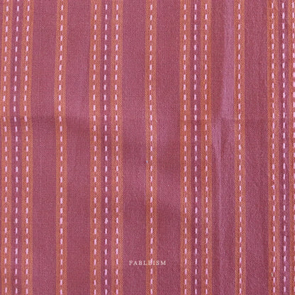 Stitch Stripe in Blackberry Cotton Fabric