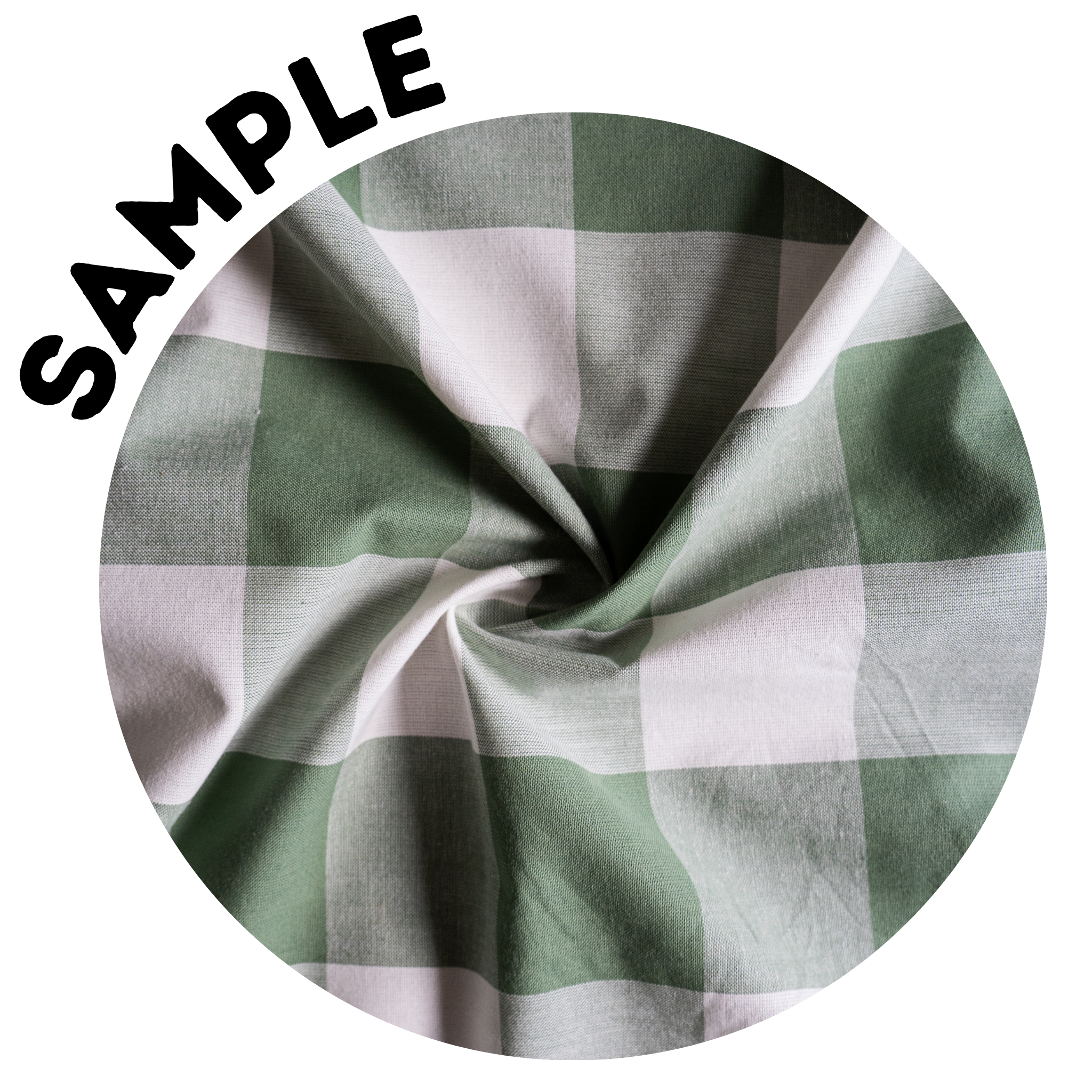 Cotton - Green Large Gingham Check - Fabric Sample