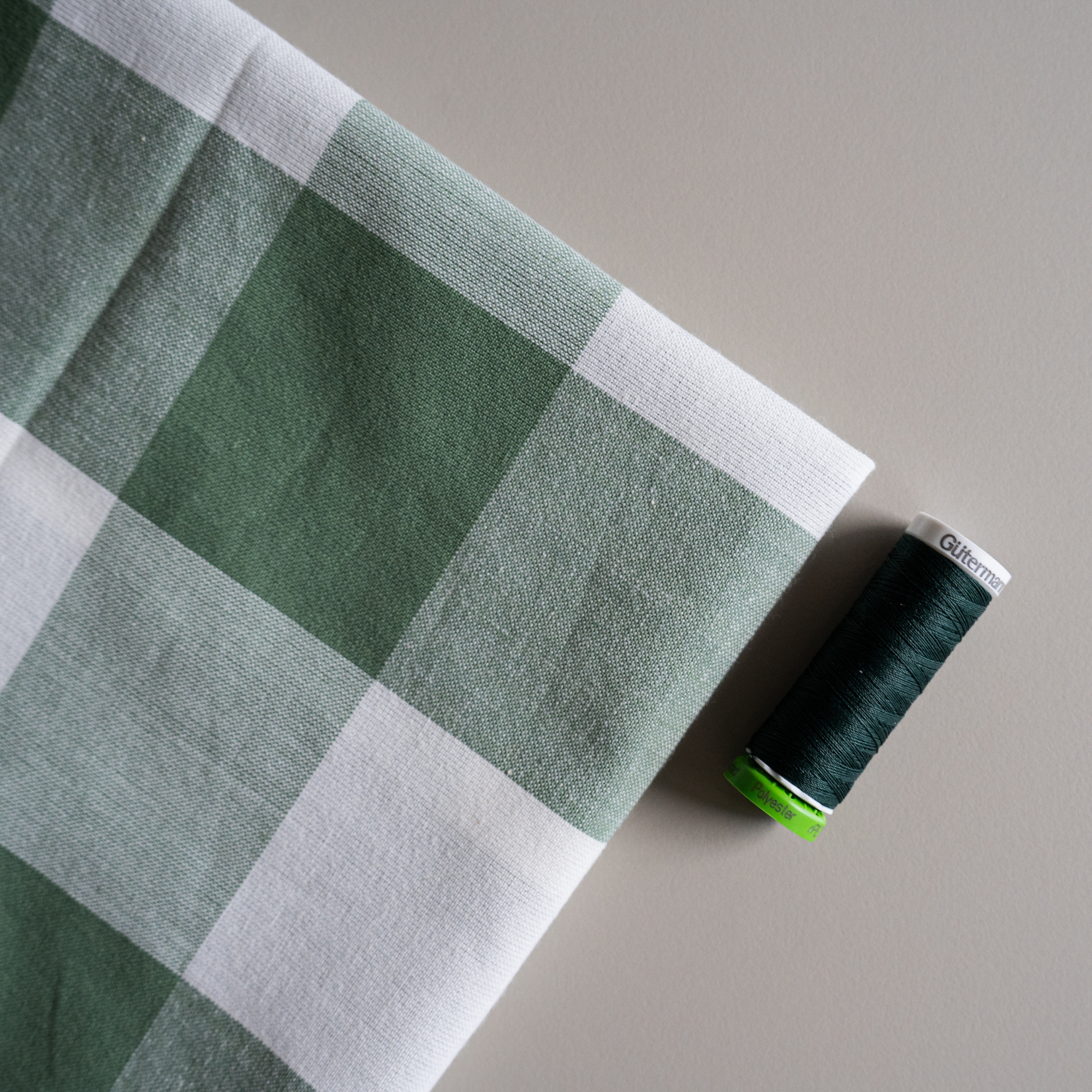 Cotton - Large Green Gingham Check - Fabric