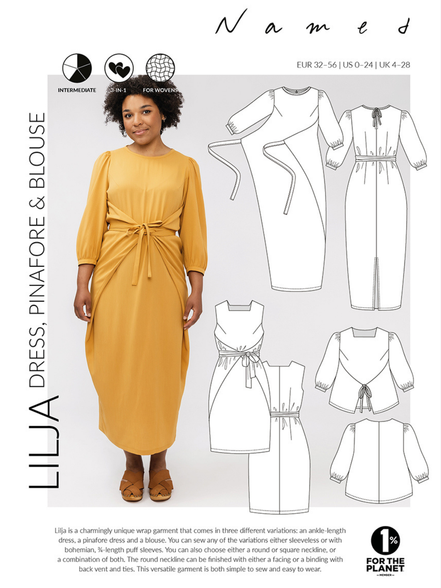 Lilja Dress, Pinafore &amp; Blouse - PDF Sewing Pattern