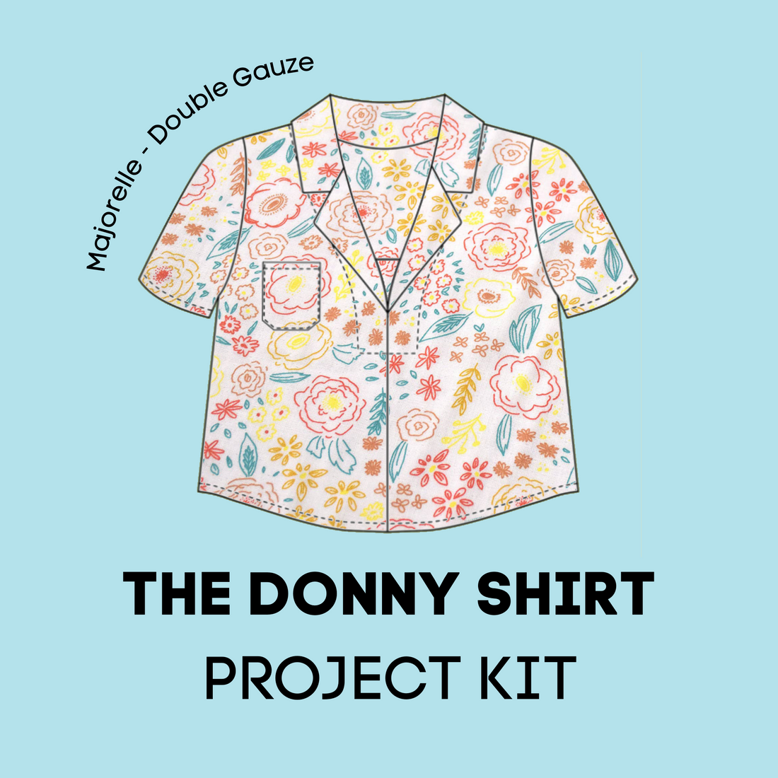 Sewing Project Kit - Majorelle Double Gauze - Donny Shirt