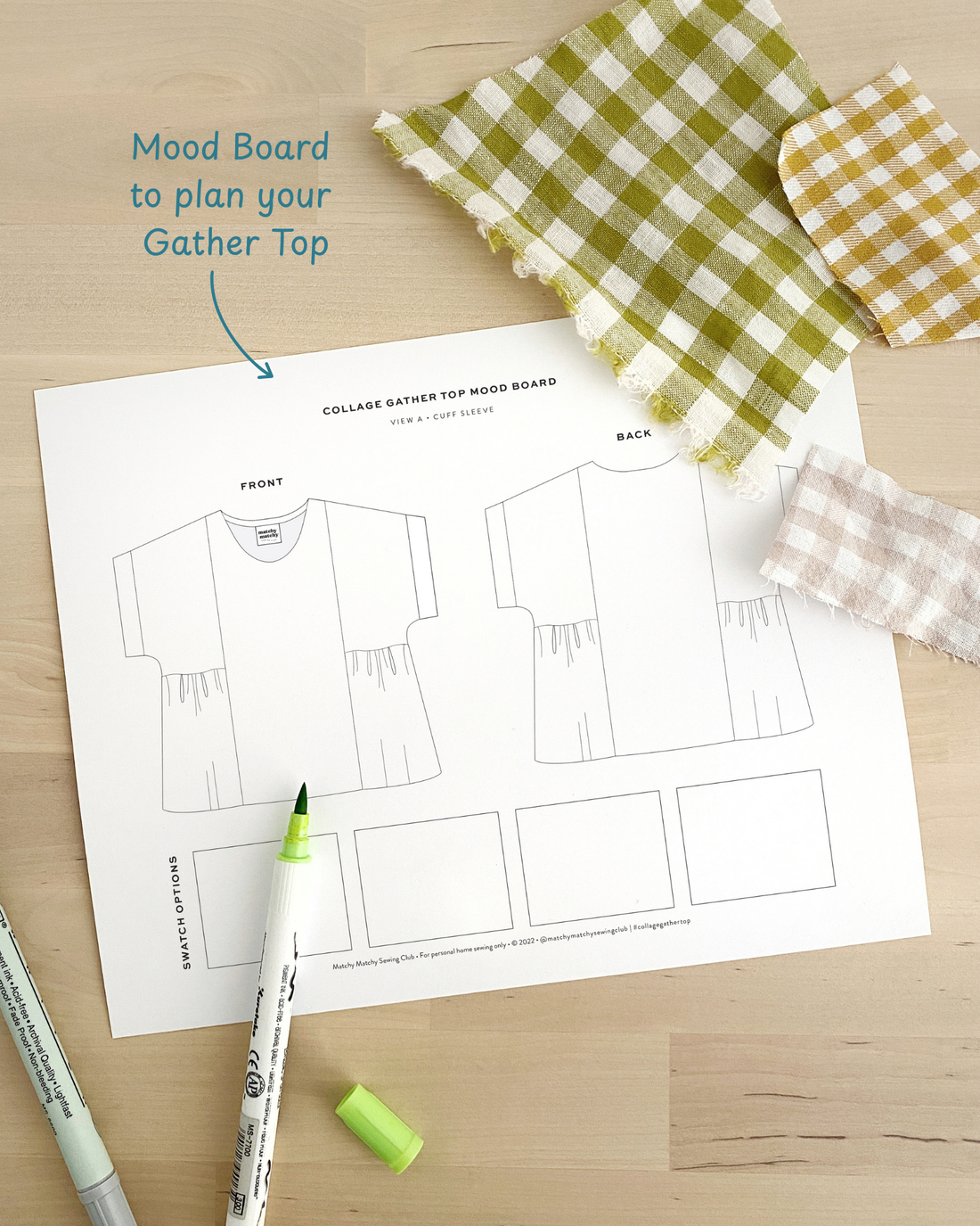 Collage Gather Top, Sewing Pattern from Matchy Matchy Sewing Club (PDF)