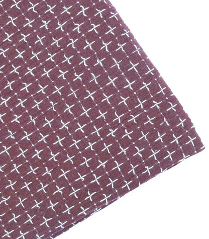 68cm REMNANT, Cool Browns Cross-Stitch Cotton Fabric