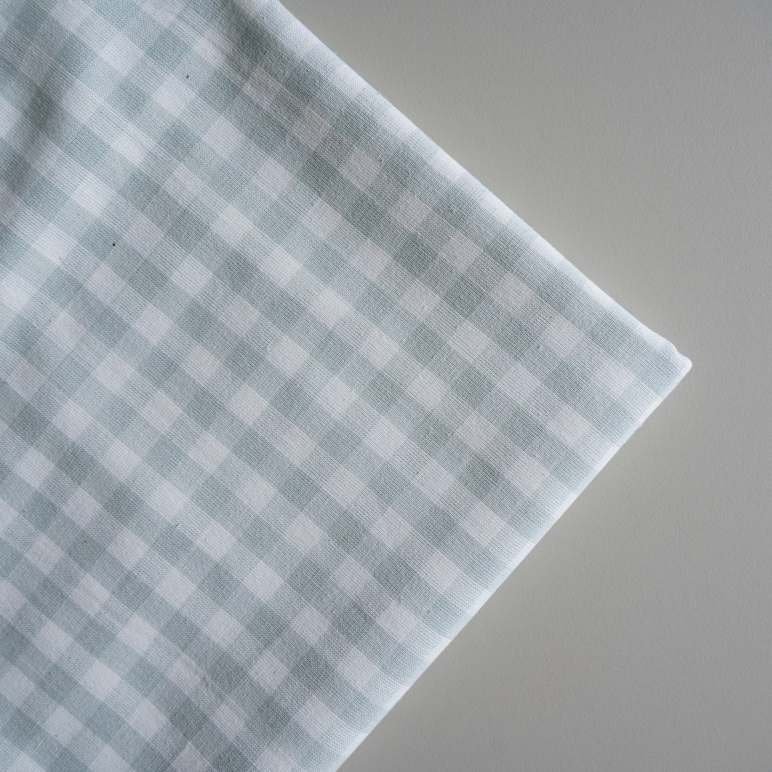 1.4m REMNANT - Mist Small Check Gingham - Cotton