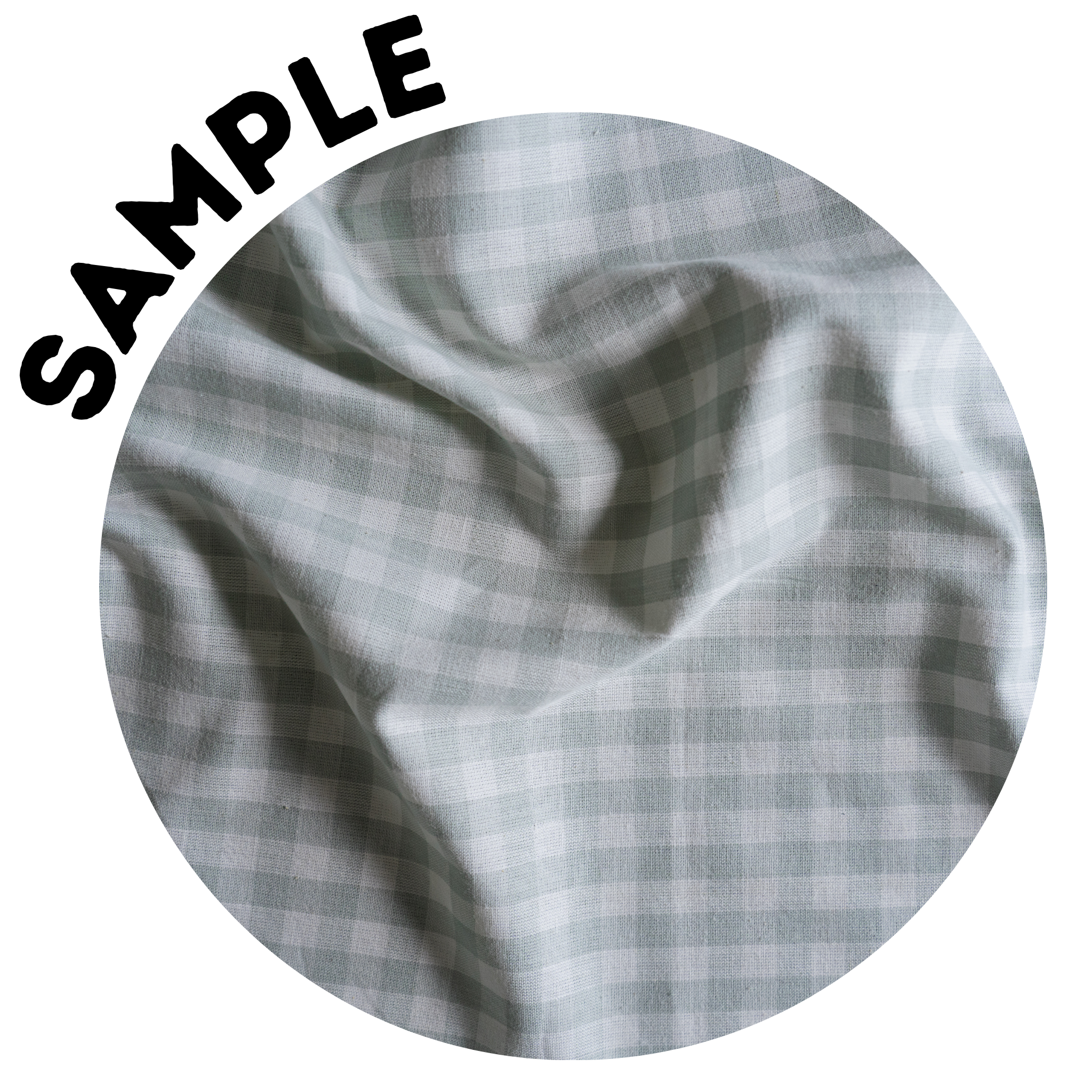 Cotton - Mist Small Gingham Check - Fabric Sample