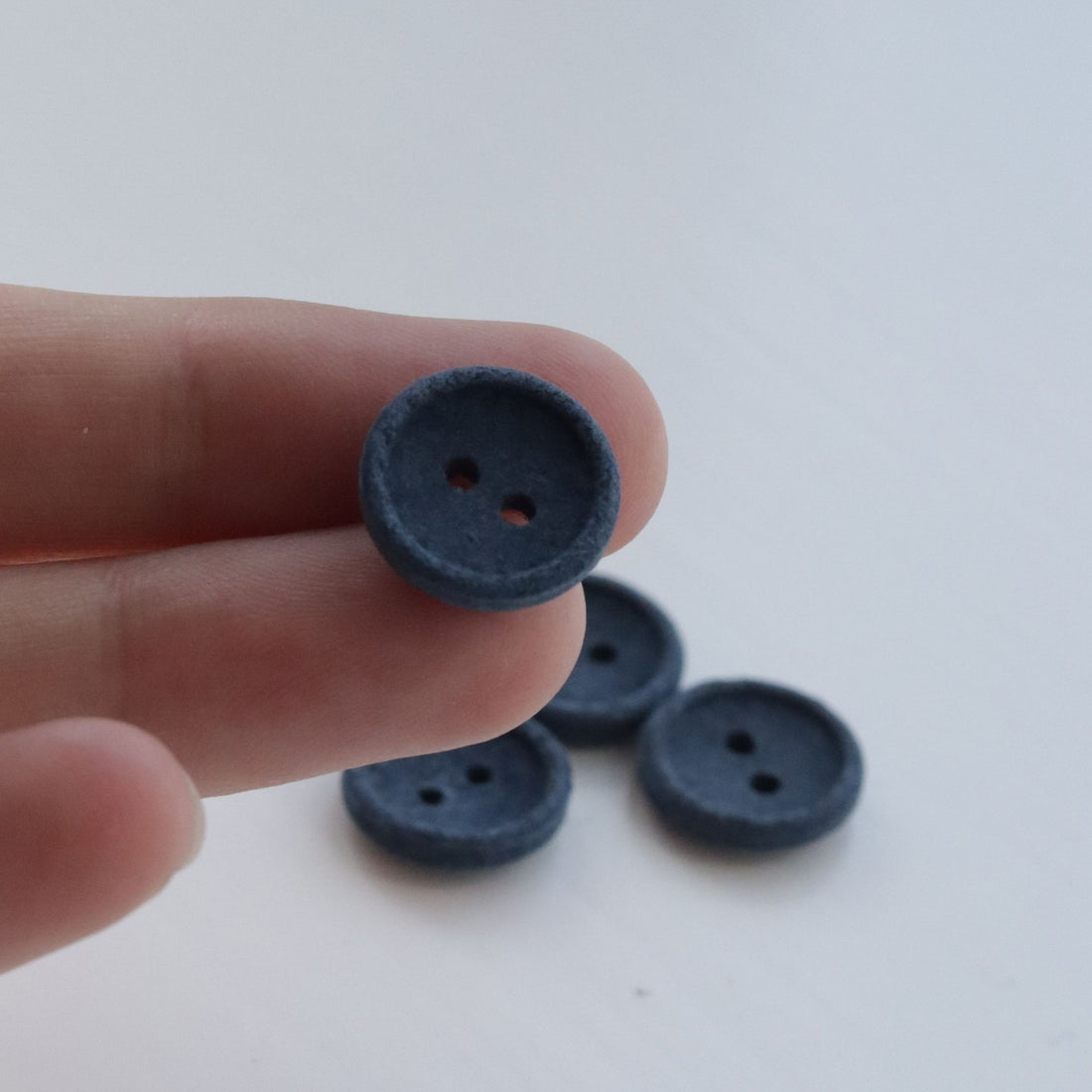 15mm Recycled Cotton Button - Navy