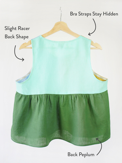 Peplum Split Tank - PDF Sewing Pattern