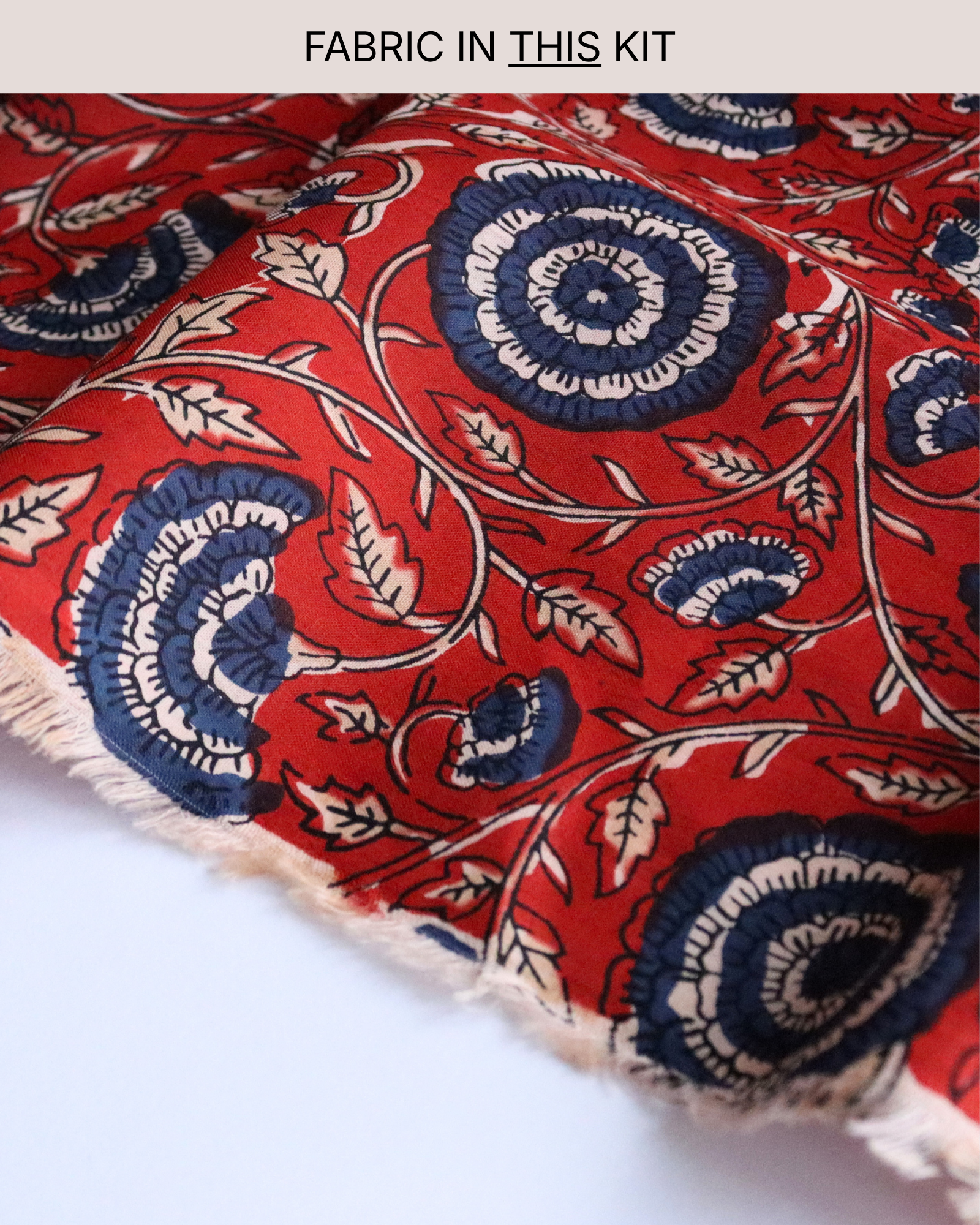 Bucket Hat PROJECT KIT with Red Floral Cotton