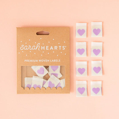 Purple Love Hearts - Sarah Hearts - Sewing Labels