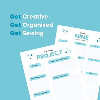 Sewing Project Planner and &quot;Make Nine&quot; Goal Setter - Print at Home or Digitally Plan