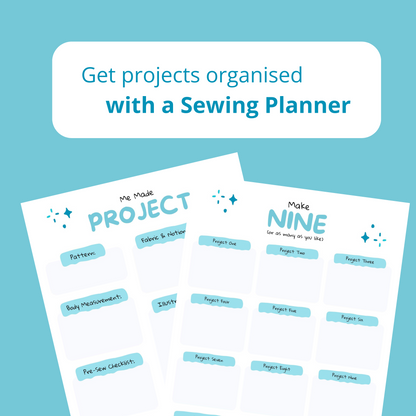 Sewing Project Planner and &quot;Make Nine&quot; Goal Setter - PDF Downloadable Sheets by Sew Eco Fabrics