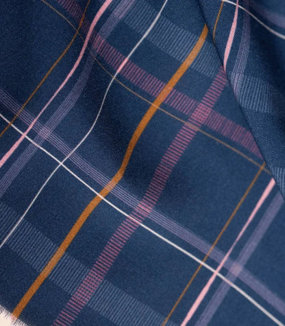 1.2m REMNANT, Silhouette Navy Blue in Viscose Fabric