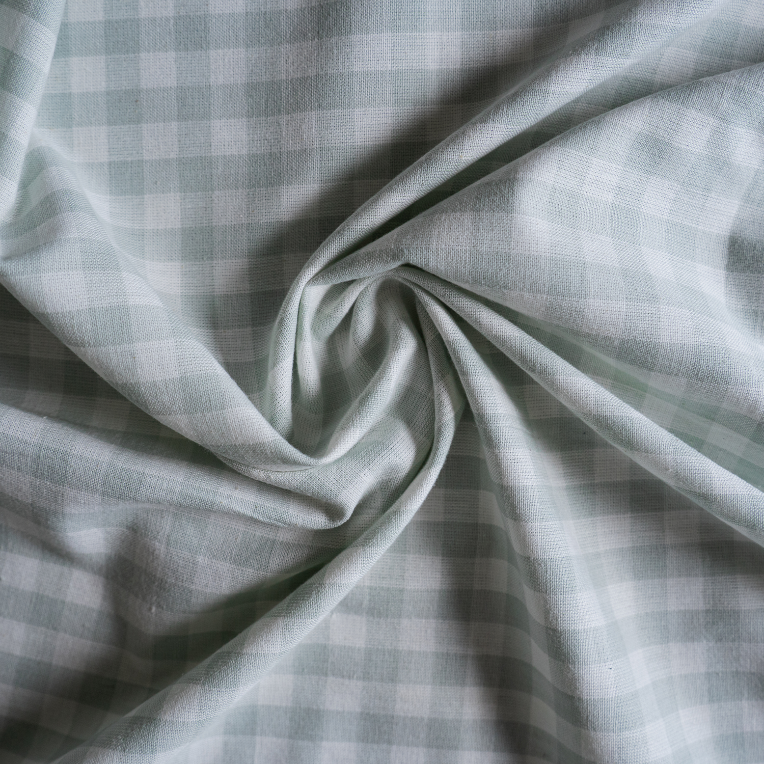 Cotton - Mist Small Gingham Check - Fabric