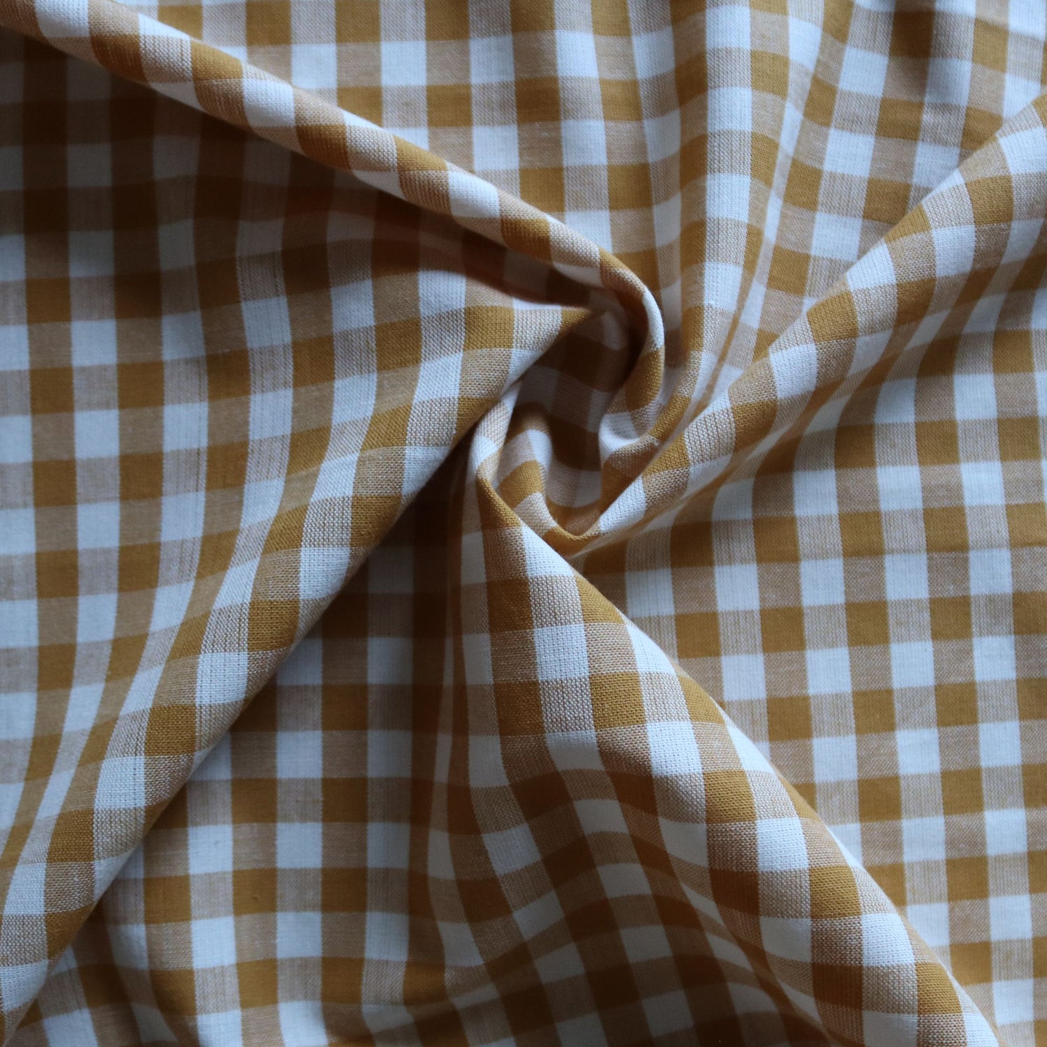 Sunshine Yellow - Small Gingham Cotton Fabric