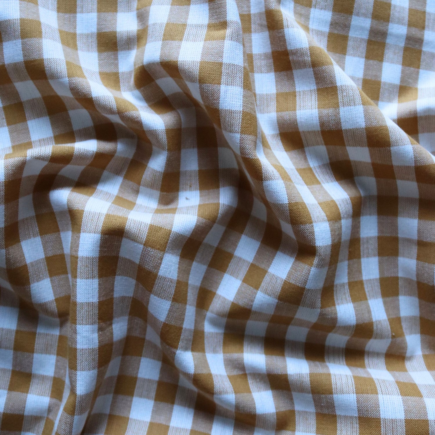 Sunshine Yellow - Small Gingham Cotton Fabric