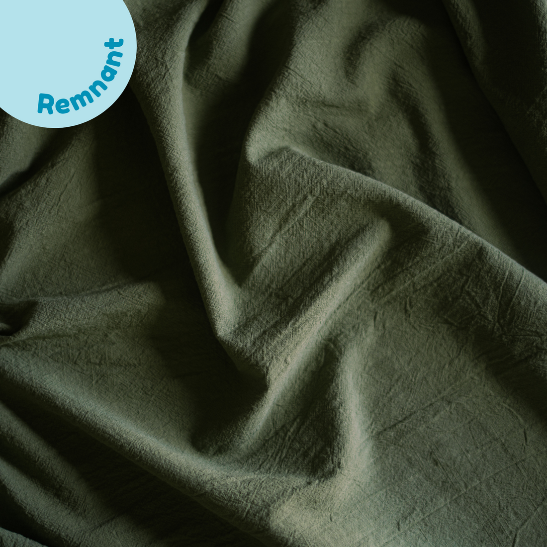 57cm REMNANT - Olive Green - Vintage Cotton Fabric