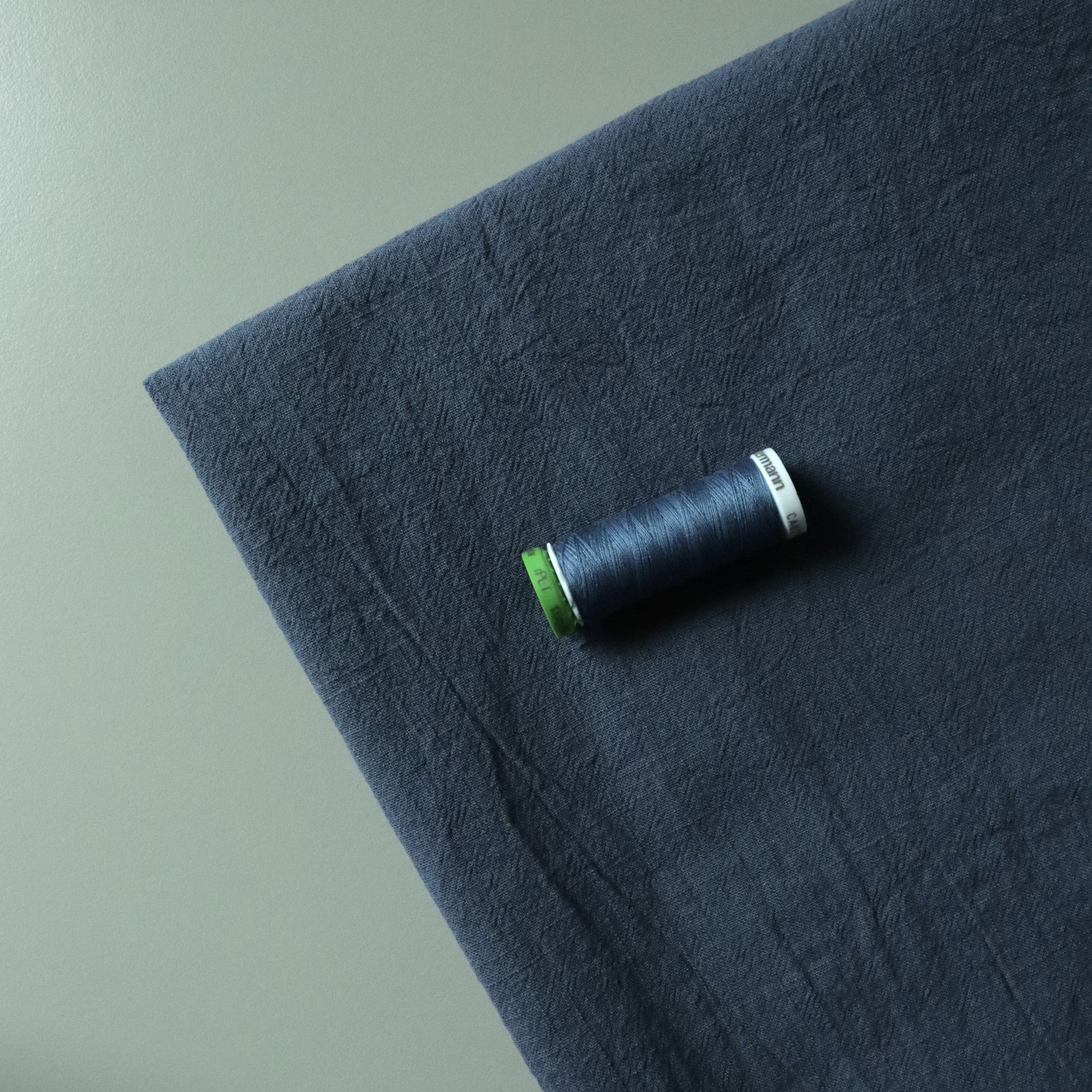 Vintage Nantucket Cotton - Grey Blue Fabric