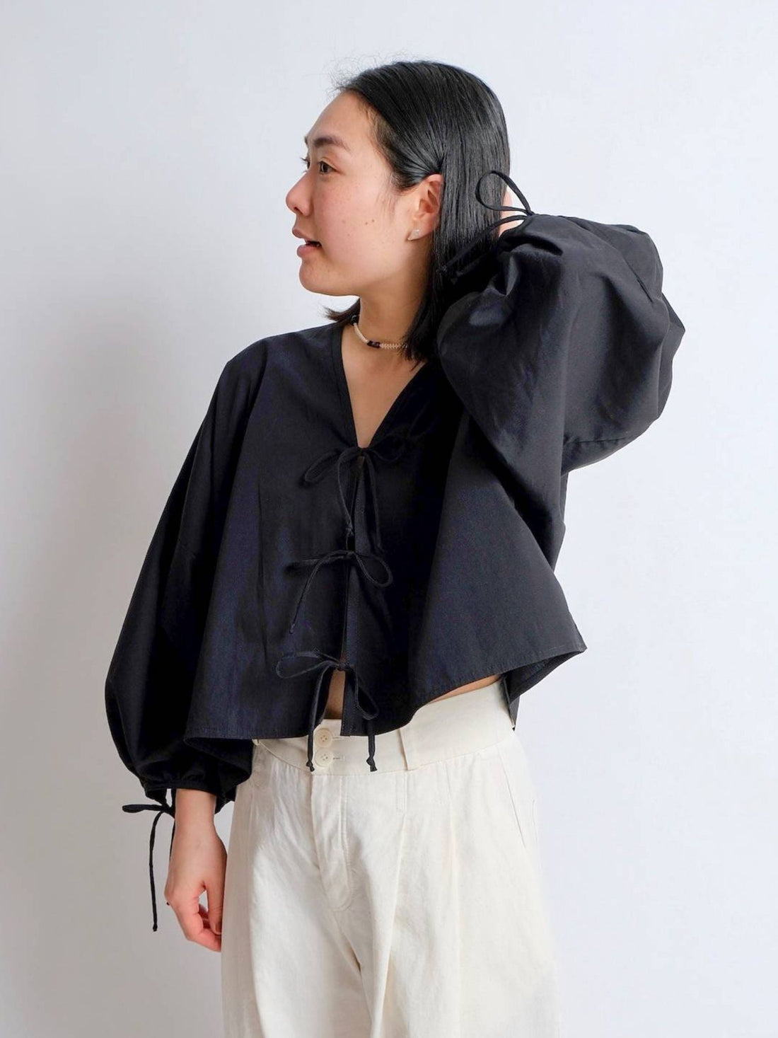 Birgitta Helmersson - PDF Zero Waste Cropped Shirt - Bow HACK ADD ON - sewecofabrics