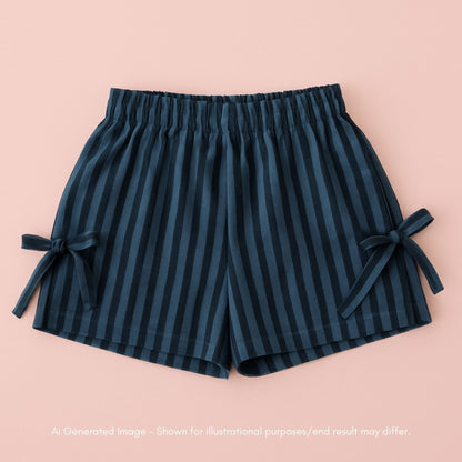 Boxer Bow Shorts PROJECT KIT in Tully Cotton Linen - sewecofabrics