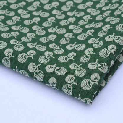 Brewing Green - Seersucker Organic Cotton Fabric - sewecofabrics