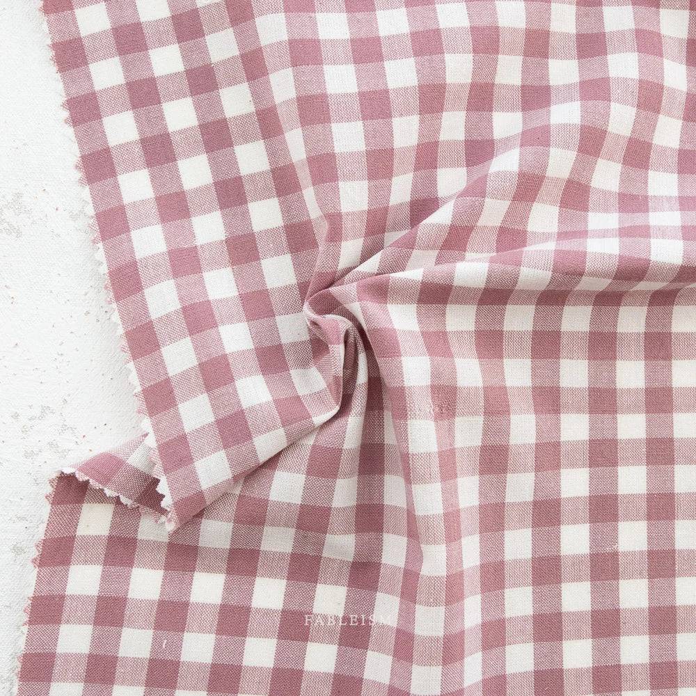 Cotton Gingham Fabric - Small Check Tulipwood