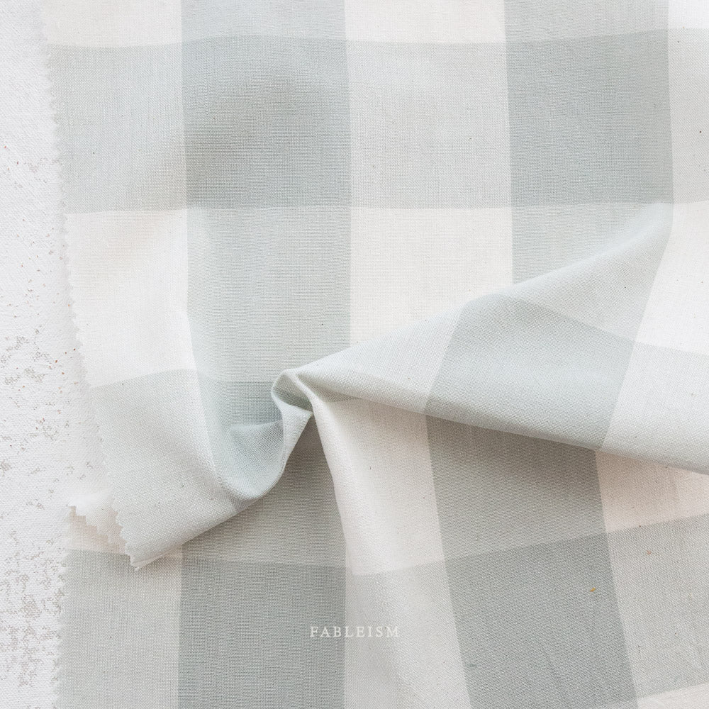 Cotton Gingham Fabric - Large Check Mist