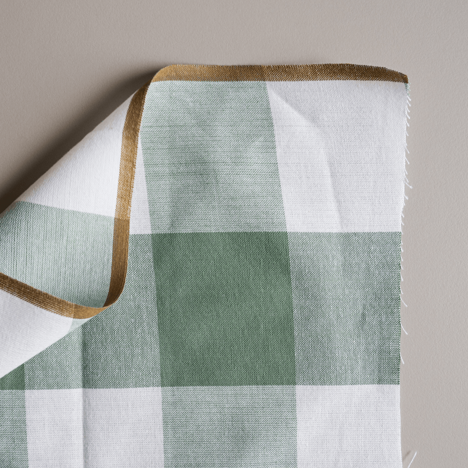 Cotton - Large Green Gingham Check - Fabric - sewecofabrics