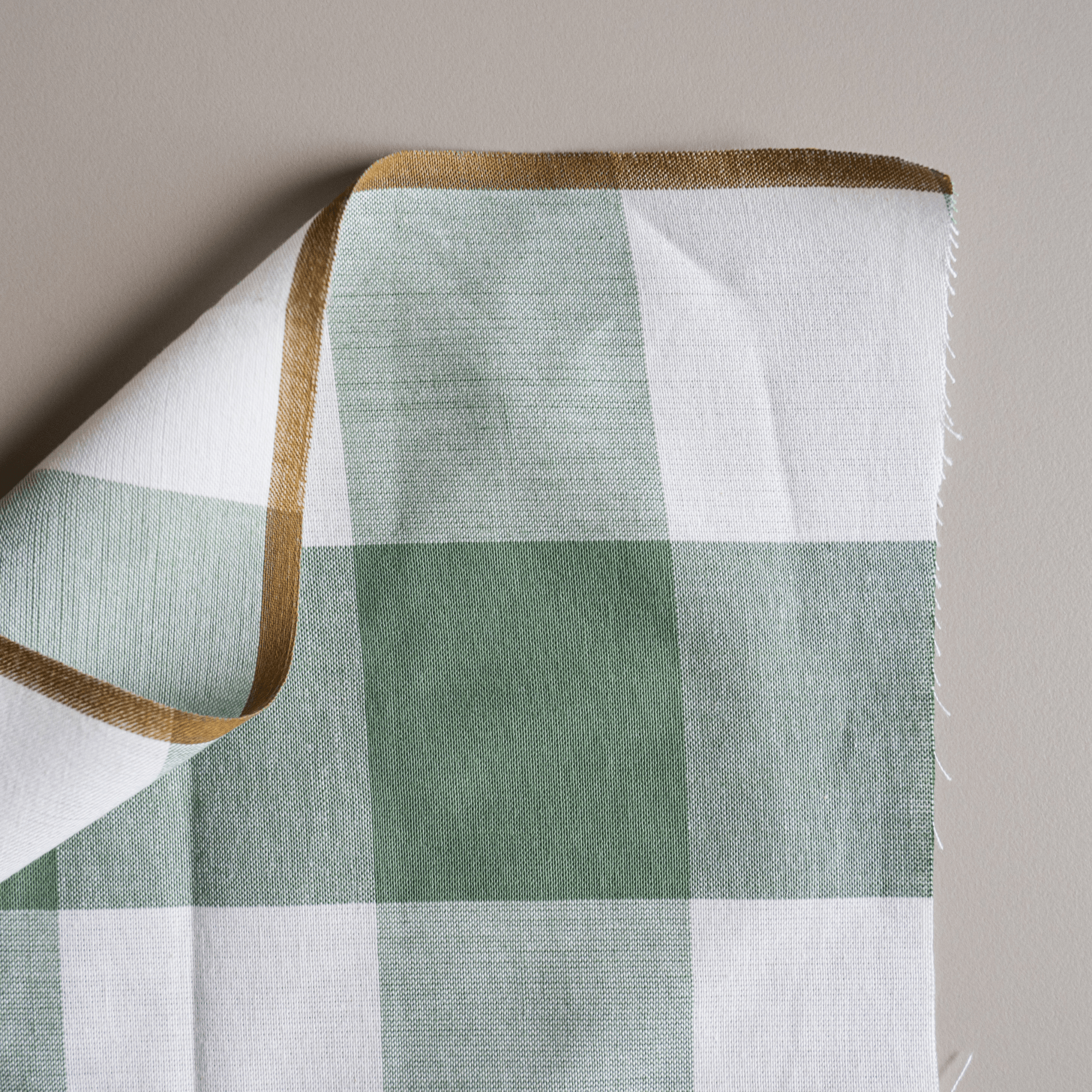 Cotton - Large Green Gingham Check - Fabric - sewecofabrics
