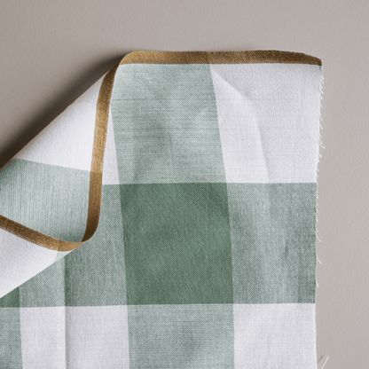 Cotton - Large Green Gingham Check - Fabric - sewecofabrics