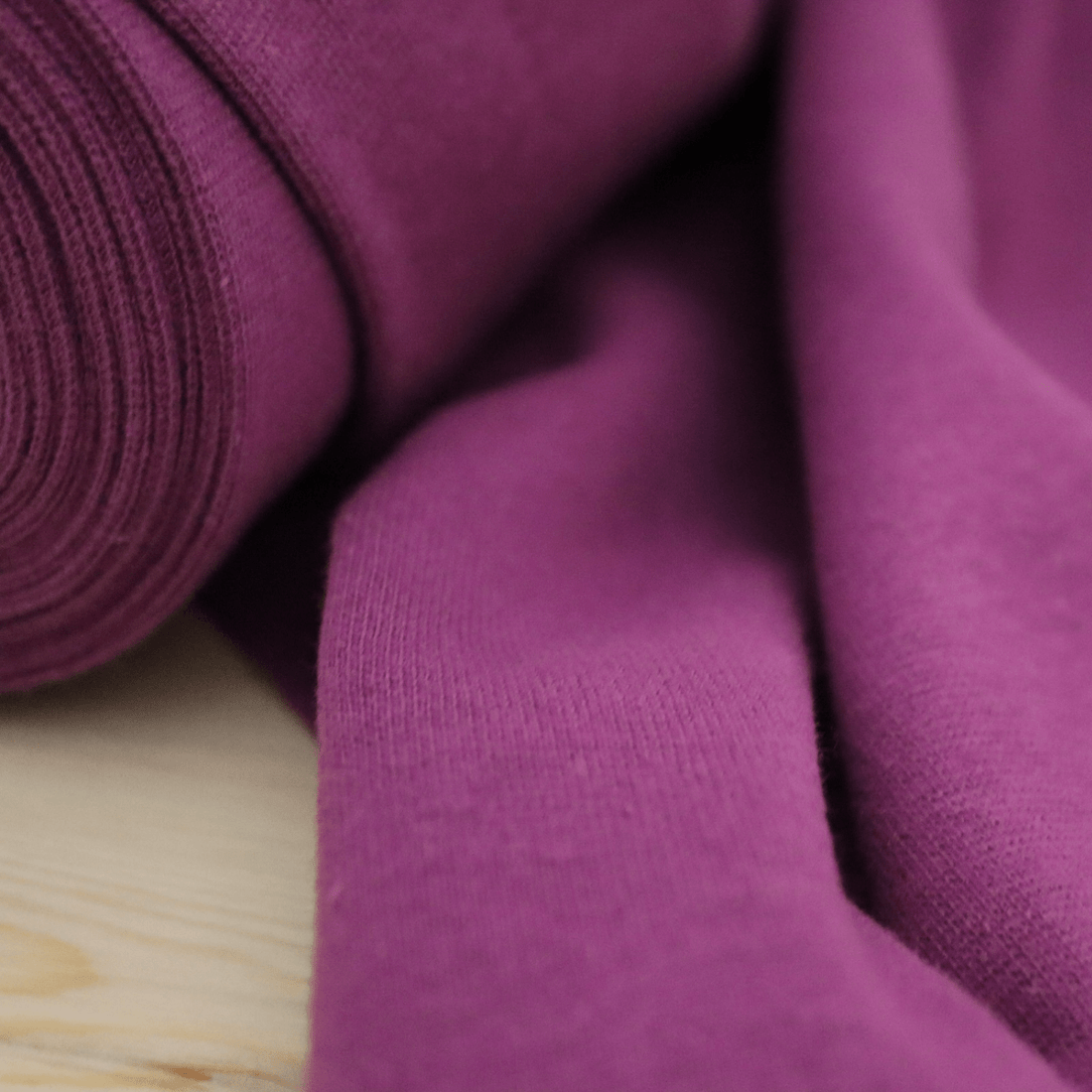 Cotton Ribbing 2x2 - Plum Purple - sewecofabrics