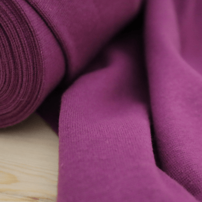 Cotton Ribbing 2x2 - Plum Purple - sewecofabrics