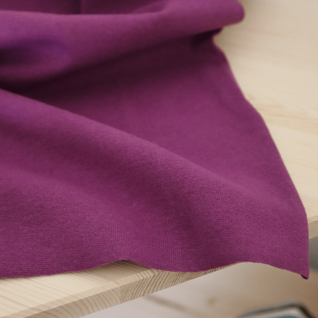 Cotton Ribbing 2x2 - Plum Purple - sewecofabrics