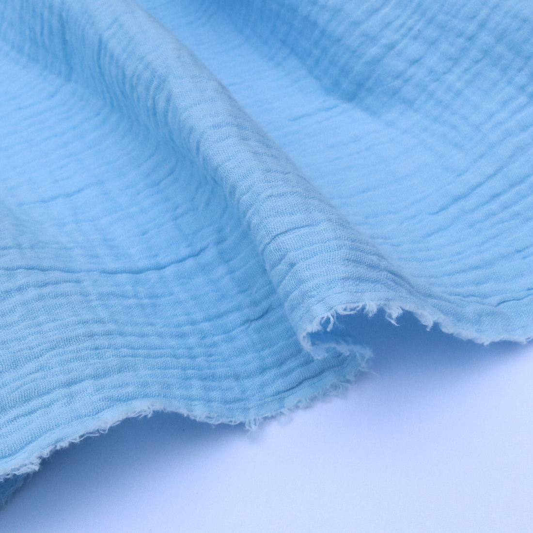 Double Gauze Cotton Fabric - Light Blue - sewecofabrics