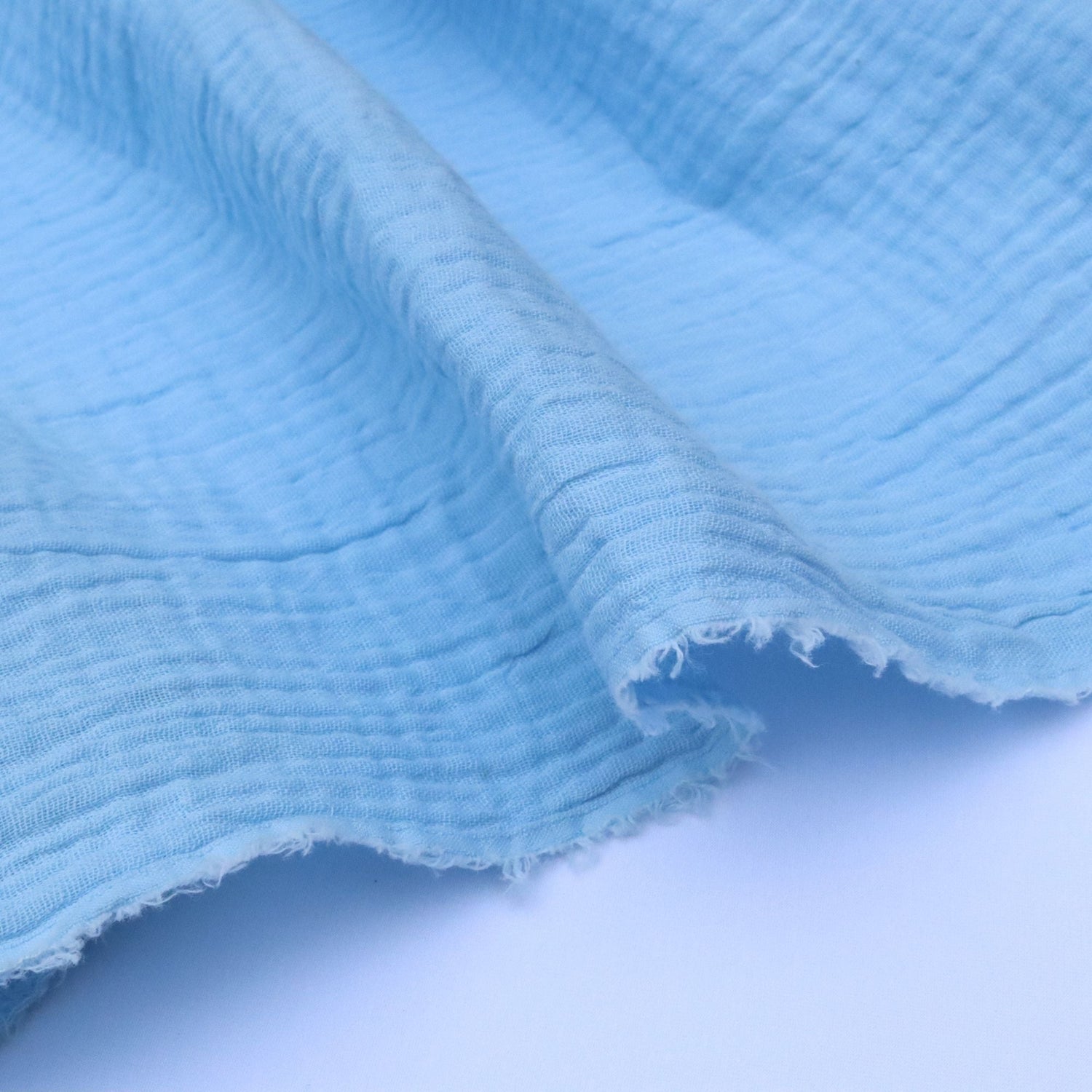 Double Gauze Cotton Fabric - Light Blue - sewecofabrics