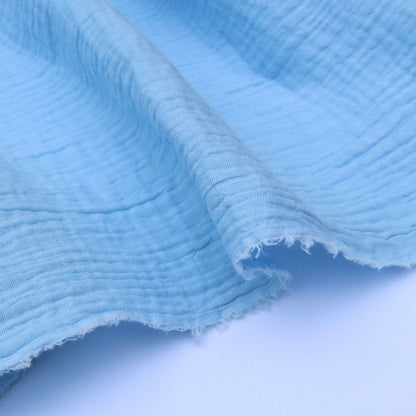 Double Gauze Cotton Fabric - Light Blue - sewecofabrics
