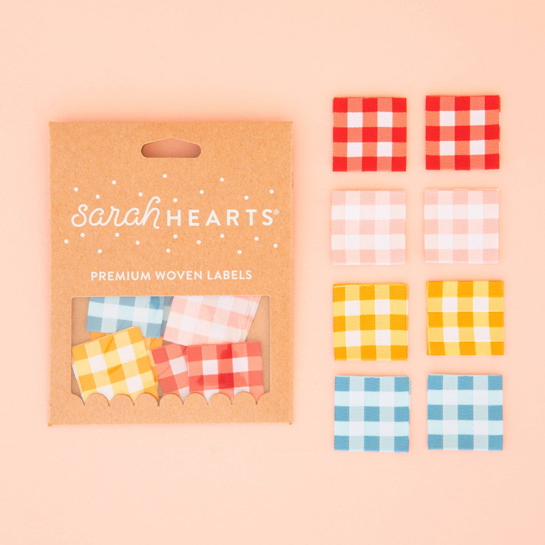 Gingham - Sarah Hearts - Sewing Labels
